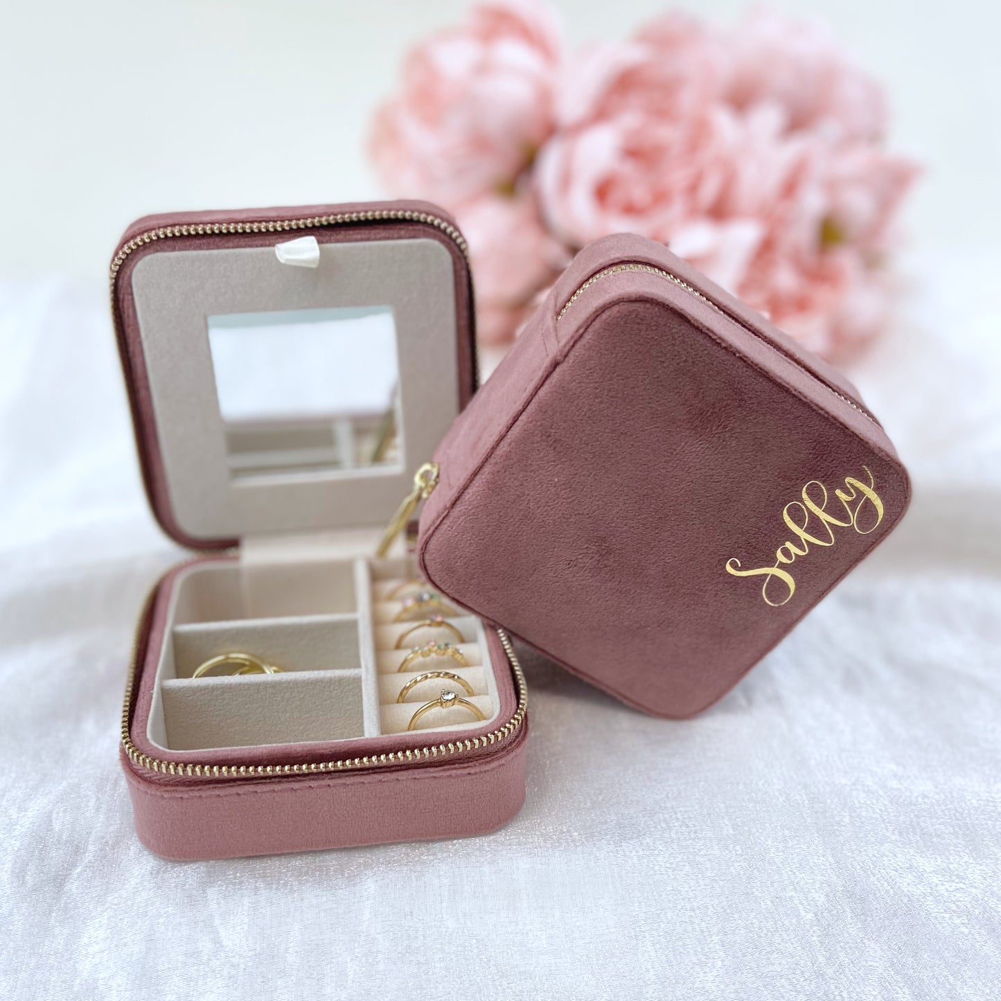 Personalised Velvet Jewellery box