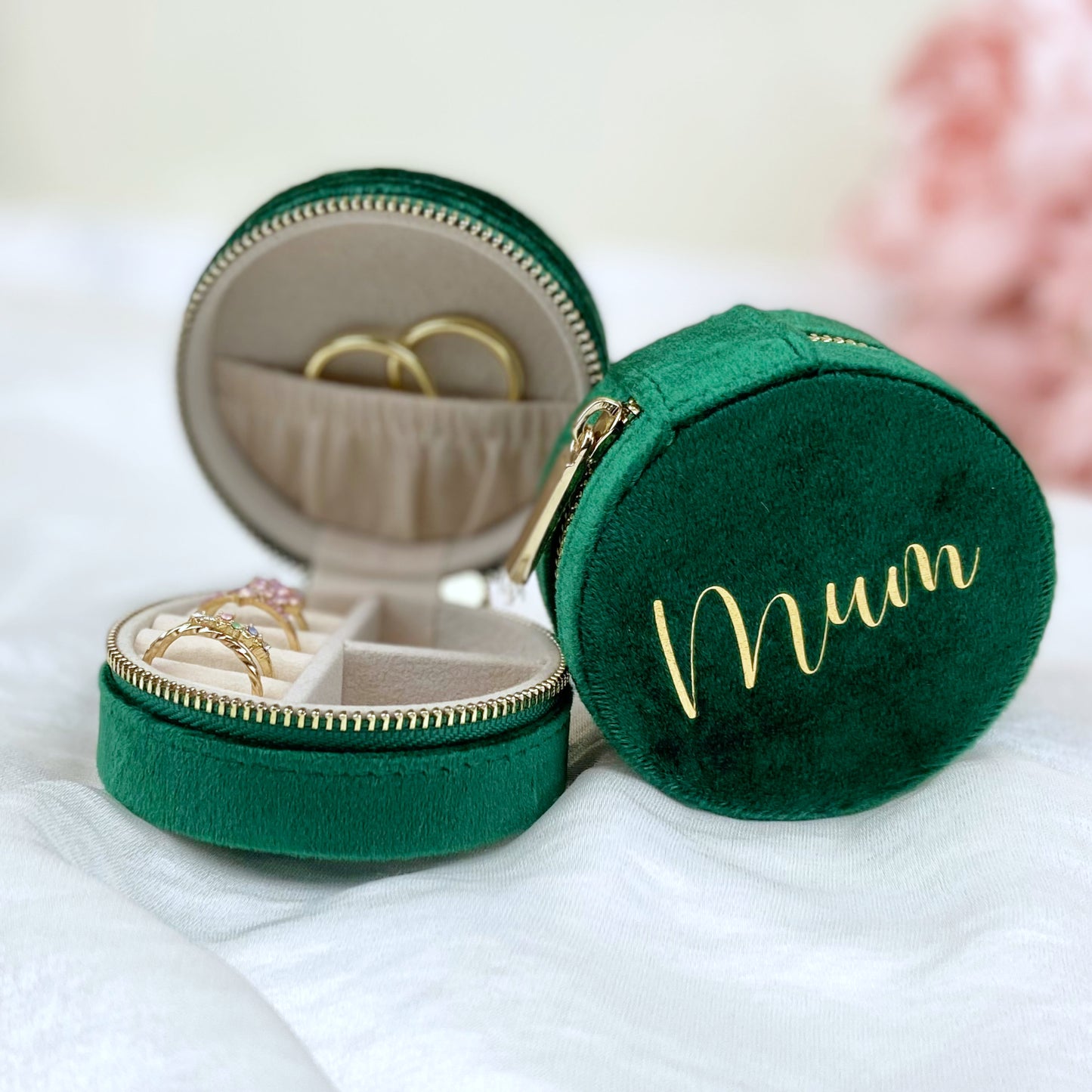 Personalised round Jewellery box