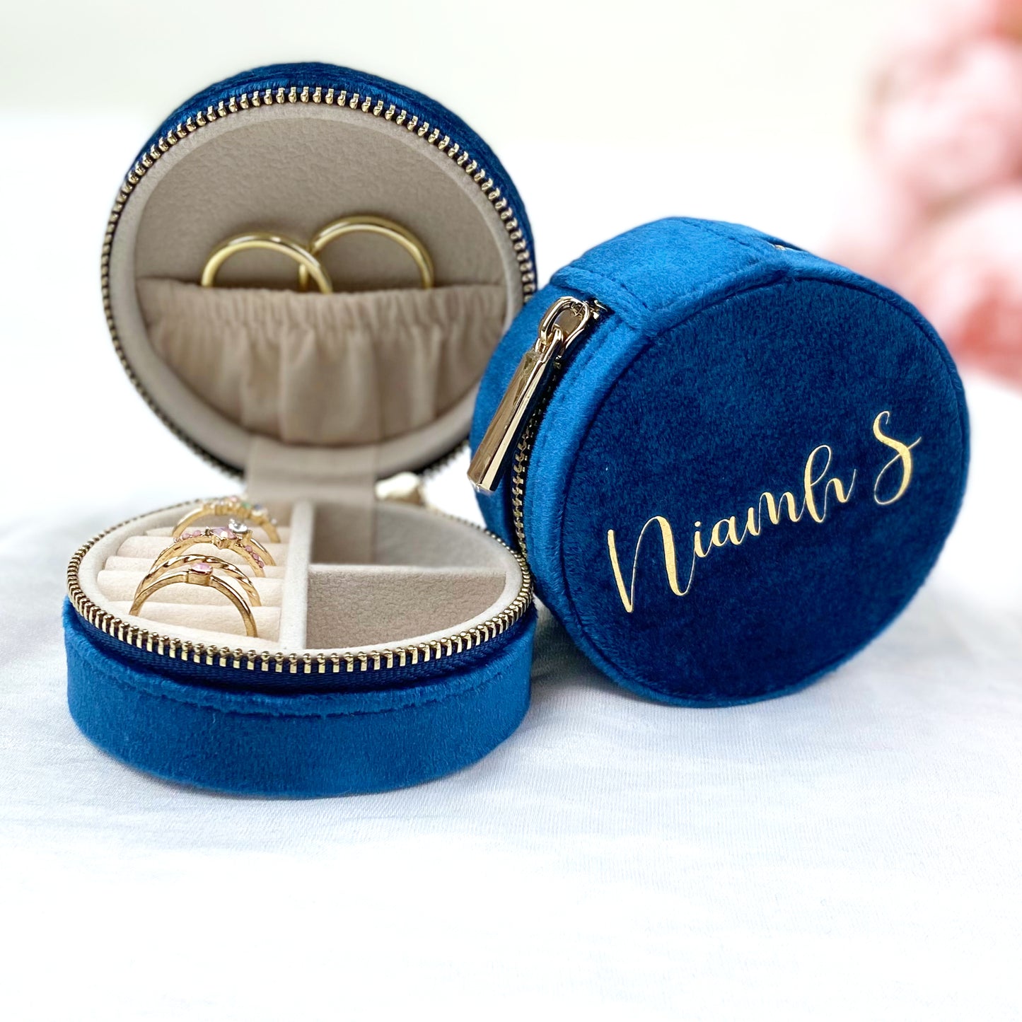 Personalised round Jewellery box