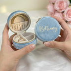 Personalised Velvet Jewellery Case  With Custom Name