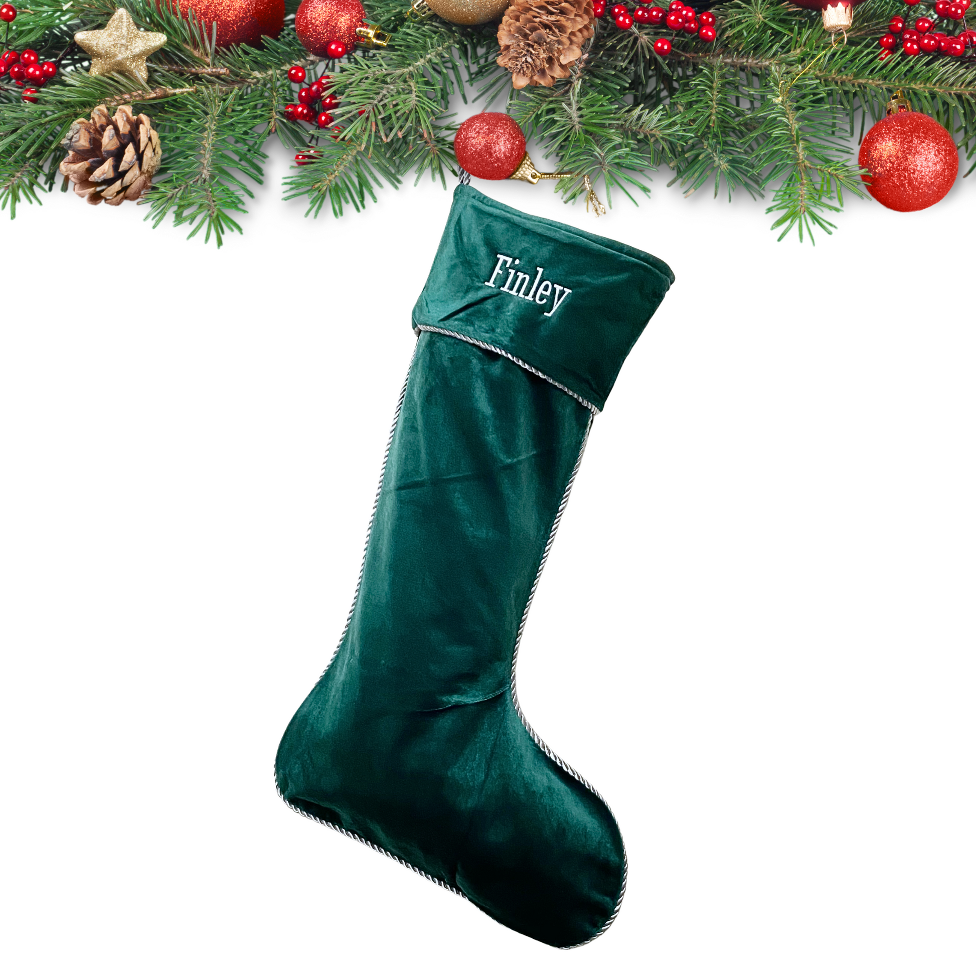 Personalised Velvet Christmas Stocking with Name