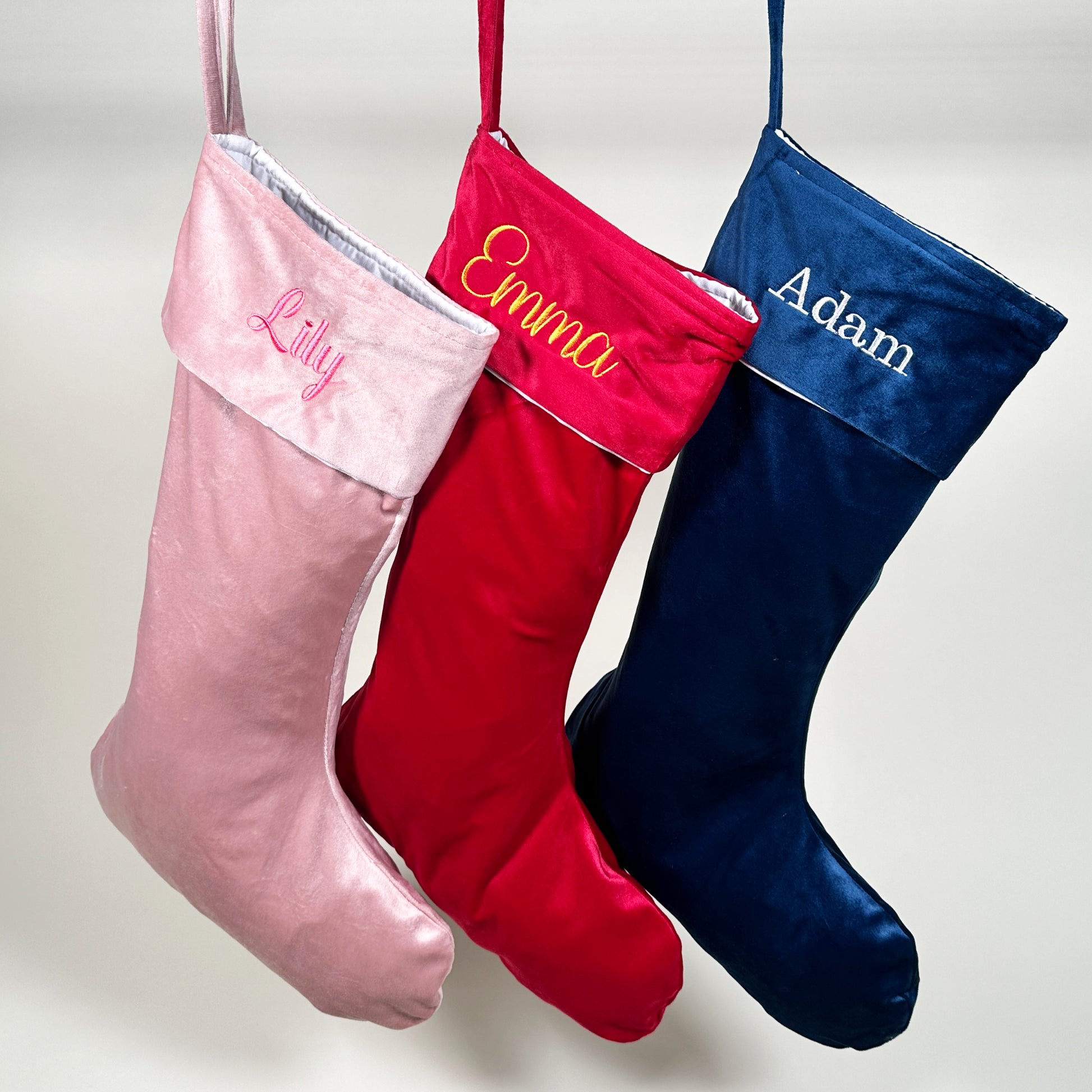 Personalised Velvet Christmas Stocking with Name