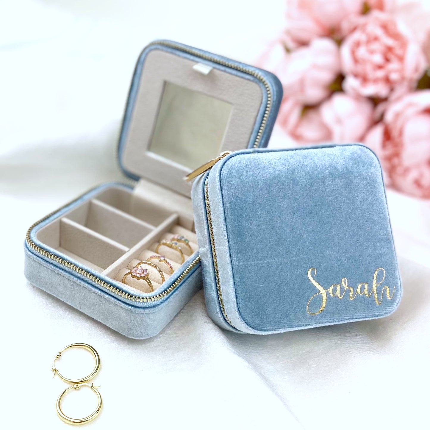 Personalised Velvet Jewellery box - Square