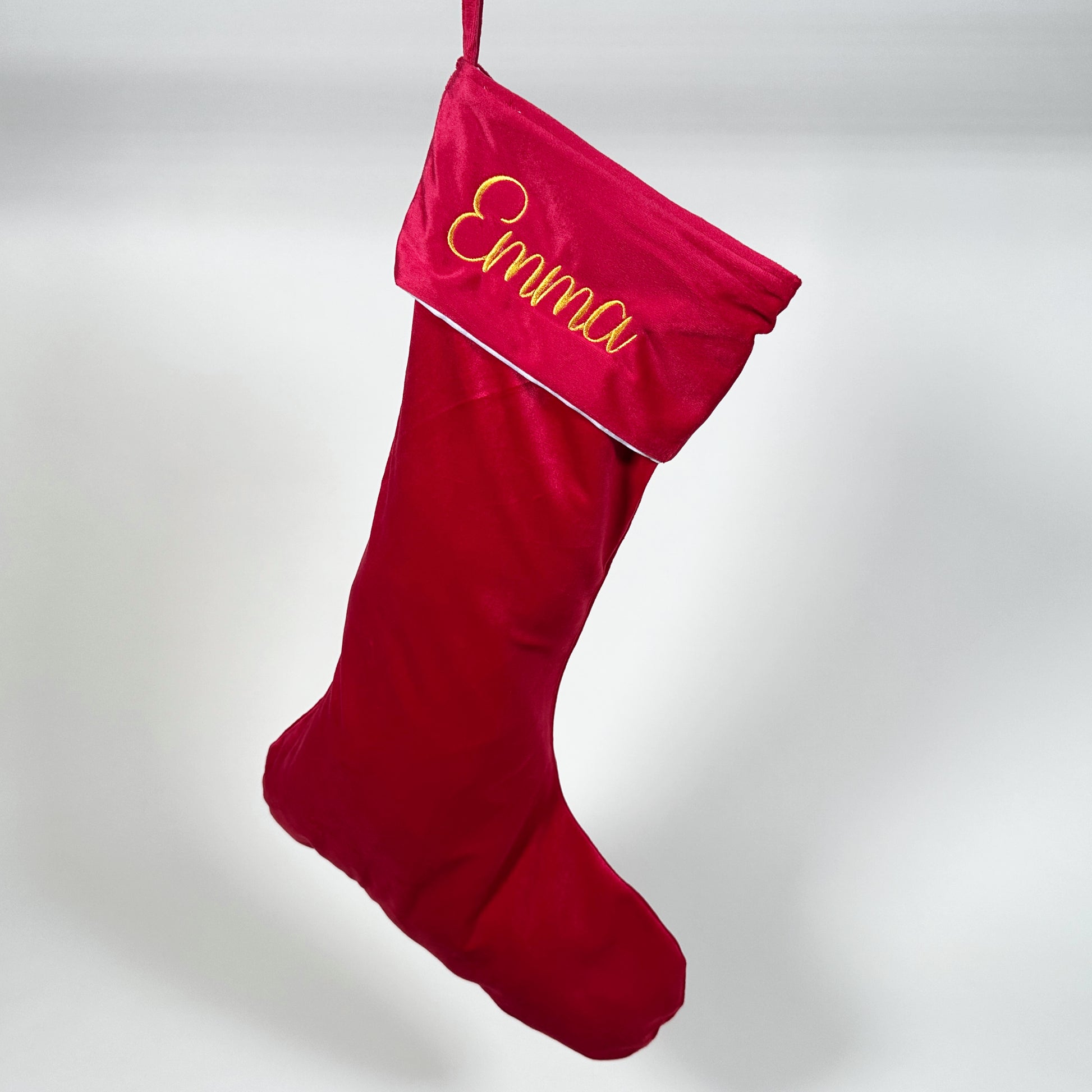 Personalised Velvet Christmas Stocking with Name
