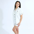 Personalised  Champagne Embroidered Silky Satin Pyjamas