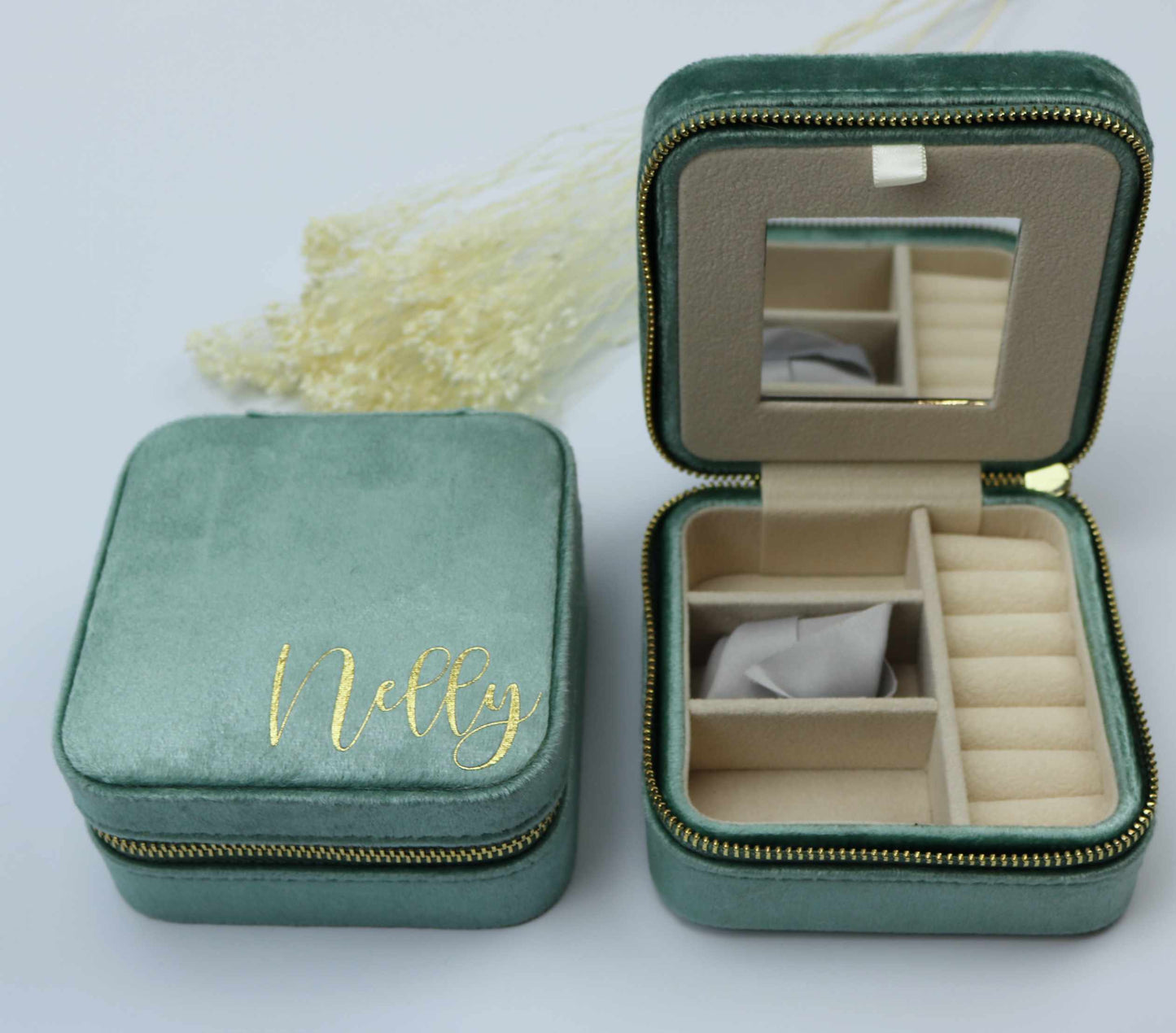 Personalised Velvet Jewellery box - Square