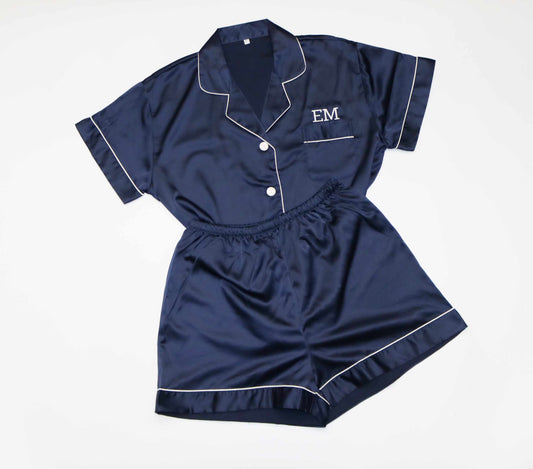 Personalised Pyjamas Shorts Set  - Navy