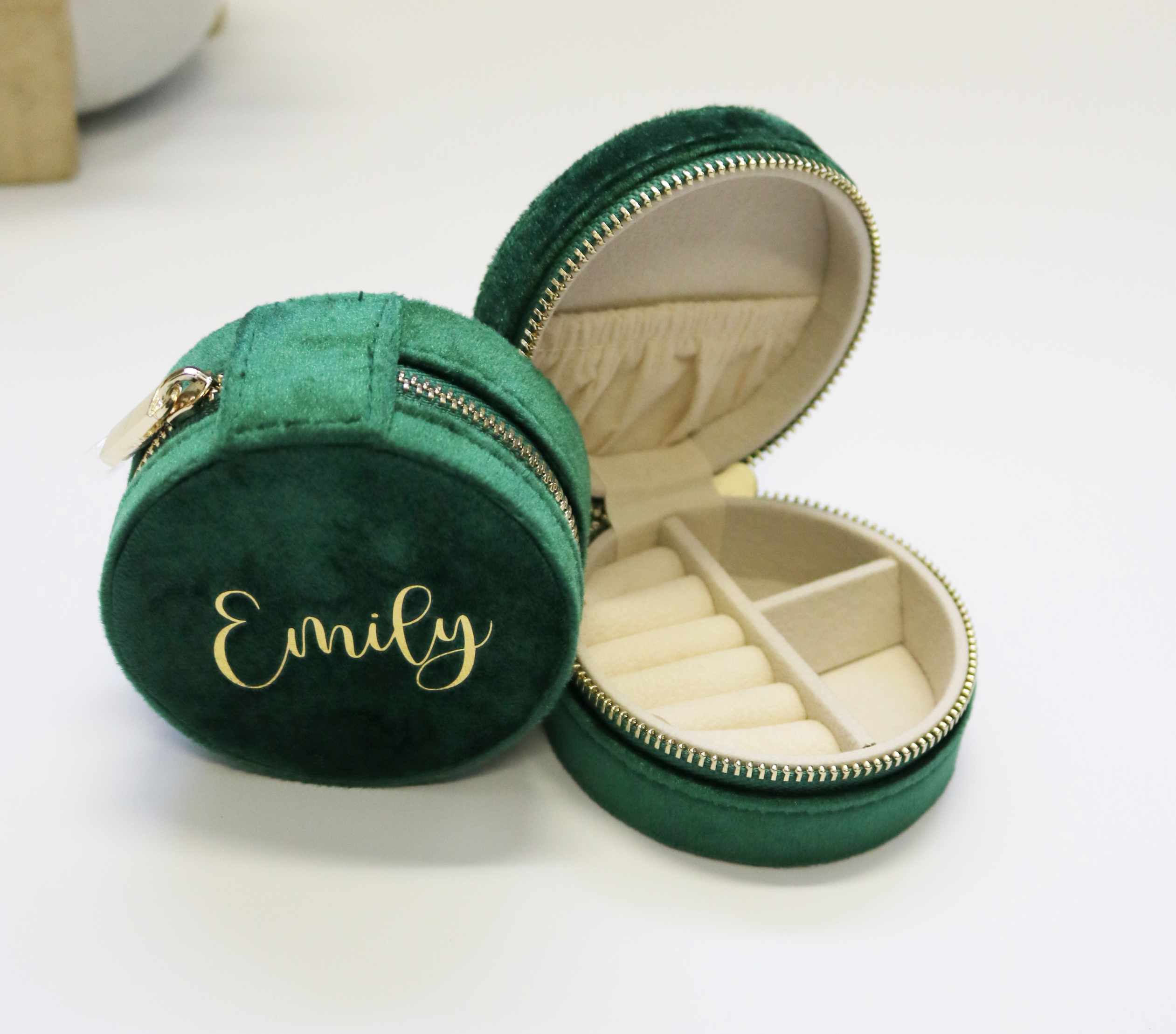 Personalised Velvet Jewellery Case  With Custom Name
